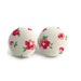 CLOSING SALE - Buttons Earrings, Fabric Buttons Earrings, Red Earrings flower - ready to ship