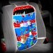 Car Caddy Organizer - Oilcloth - Blue Cherries with Red Polka Dot