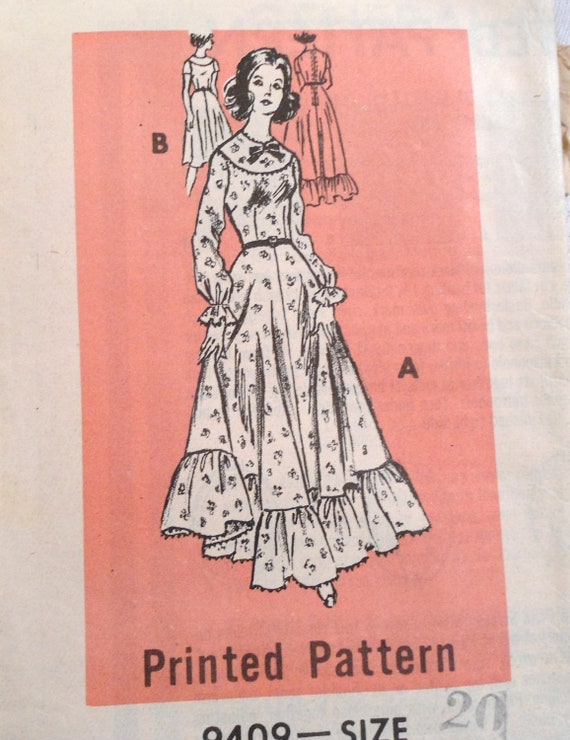 1975 Gunny Sack Dress Vintage Mail Order Pattern 9409 size 20
