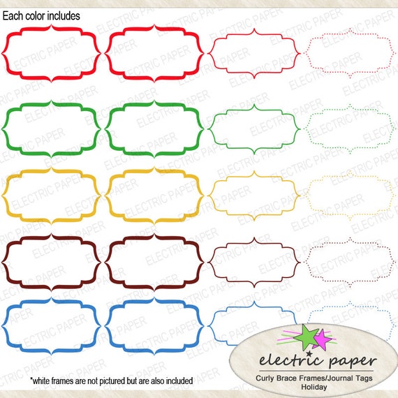 Items similar to Holiday Frames Christmas Frames - Curly Brace Frames ...
