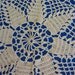 Stunning Large Round Shabby Chic Vintage Crochet Smocked Tablecloth 40 inches
