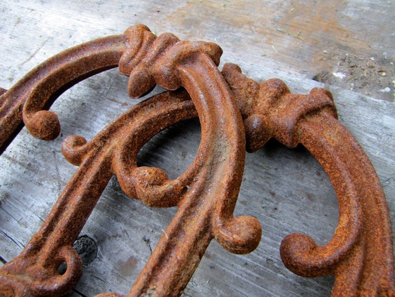 2 Pieces Of Old Salvaged Decorative Wrought Iron For Art