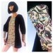 Orig 60s VELVET and TAPESTRY mini dress // long buttoned cuffs // California label