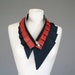 Adjustable collar from upcycled silk in dark blue and peach gold - neckwear - READY TO SHIP
