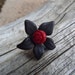 Adjustable Ring Black Lucite with red Coral cameo