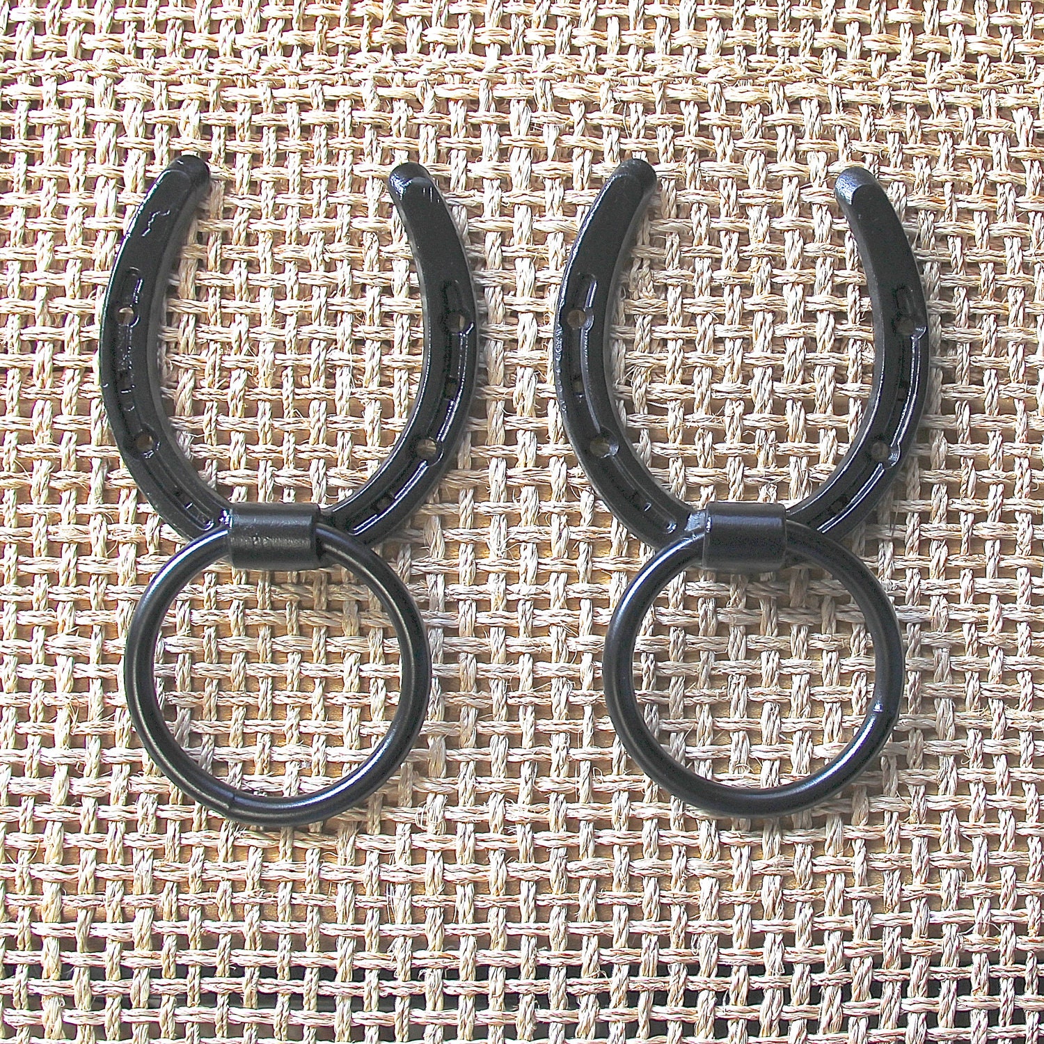 Cross tie ring for horse in barn or stall by BlacksmithCreations