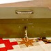 Vintage Green Metal Box with Key