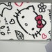 Credit Debit Photo and Gift Card Holder With Insert Made with "Hello Kitty -Drawing" Fabric Ivory