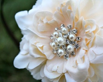 Wedding Hair Accessory - Wedding Hair Flower - Small Peony Flower
