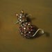Vintage Warner cat brooch pin womens costume jewelry rhinestones pink