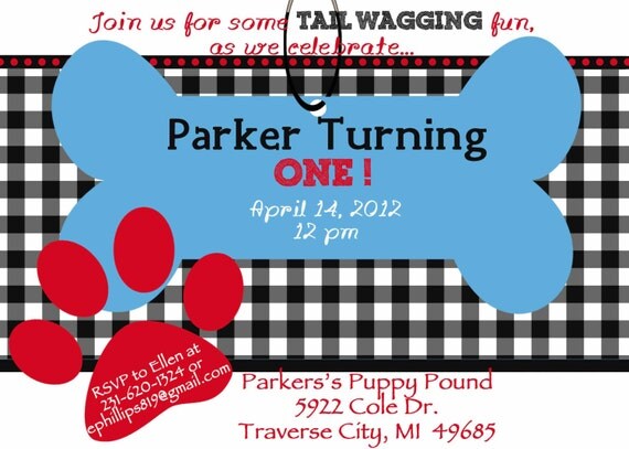 Items similar to Puppy Dog Birthday Party Printable Invitation ...