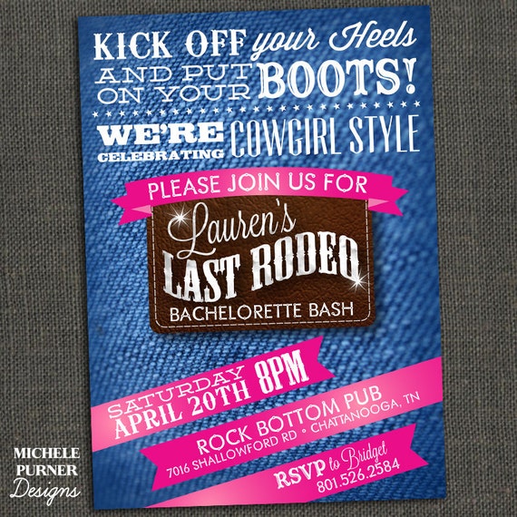 Items similar to LAST RODEO Country Style Bachelorette Party or ...