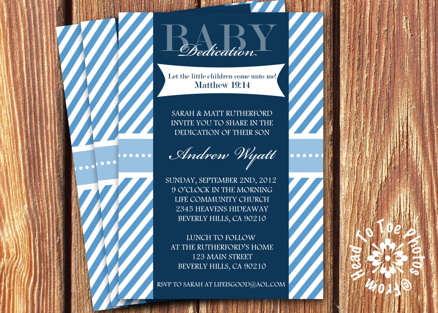 Baby Dedication Invitations by FromHeadtoToeDesigns on Etsy