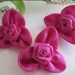 Medium Violet Red Fabric Roses Appliqués for Sewing, Headbands, Boutique Accessories - 12 pieces, 1.5 Inches (40 mm)