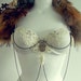 Pinstripe Ivory & Gold Bra - Faerie, Steampunk, Tribal Fusion Belly dance, Festival, Burlesque
