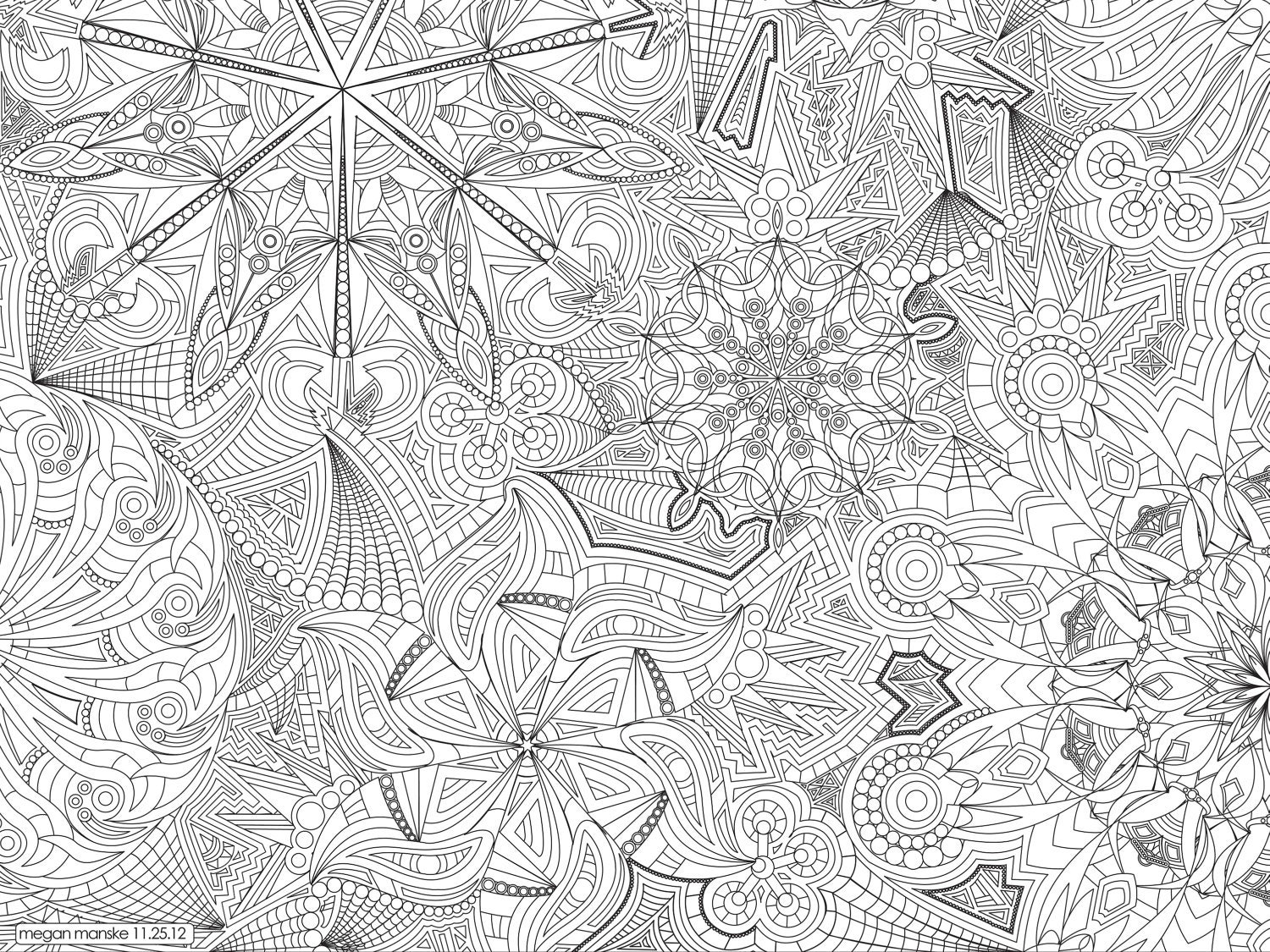 Kaleidoscope Coloring Page Design to Color Coloring Print