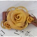 Gold Rose Brooch, Steampunk Brooch, Polymer Clay Broach, Clay Rose Pin, Hand-Sculpted Flower Brooch, Steampunk Jewelry - One Of A Kind