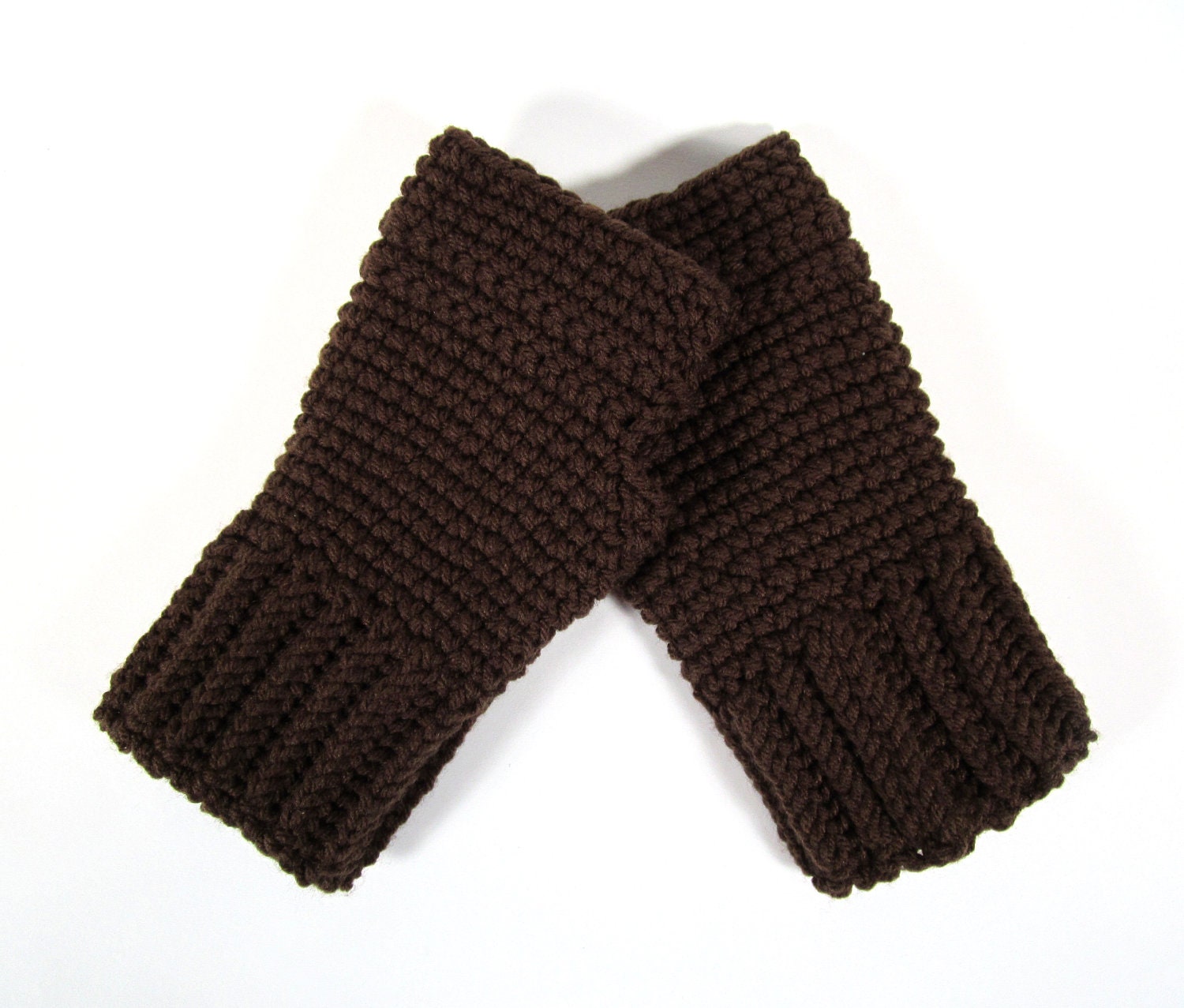 Men's Fingerless Gloves Brown Valentine's Winter