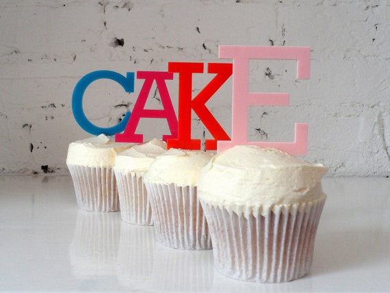 Letter Cake toppers by Miss Cake on Etsy