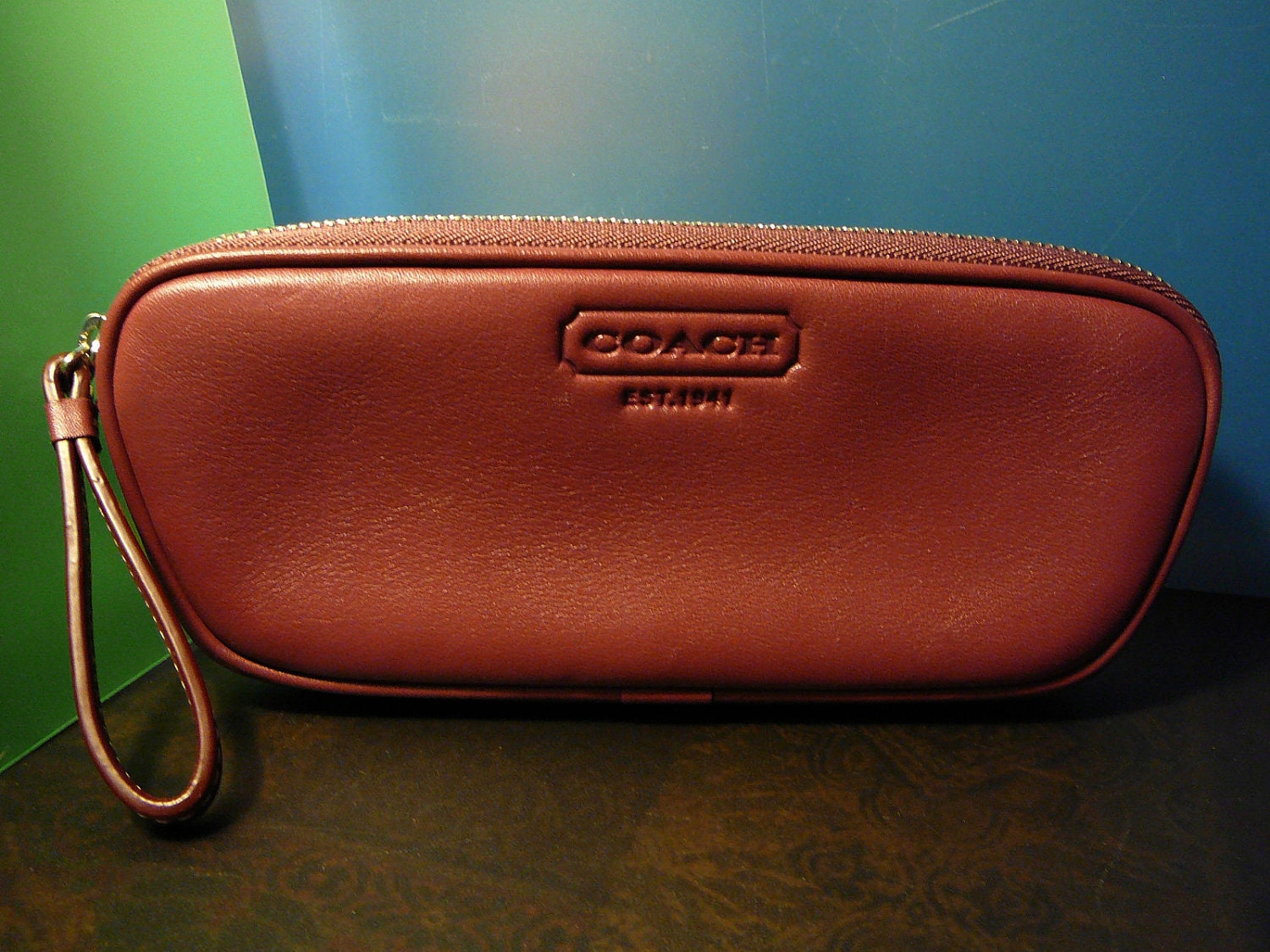 SALE Coach Merlot Leather Eyeglass Sunglasses Case or Small