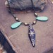 orenda. a mystical dark teal and bone bohemian necklace.