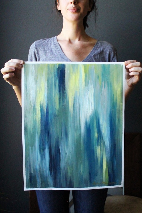 16x20 Abstract Ikatinspired Painting on Unstretched Canvas.