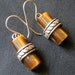 Tigers Eye and silver earrings. Hallmarked.