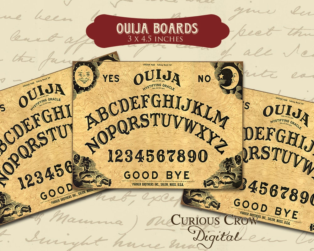 Ouija Boards Digital Collage Sheet 3 x 4.5 Inches INSTANT