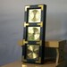 MID CENTURY MODERN Weather Station Vintage 60s Metallic Gold Sunburst Dial Faces and Vintage Black Faux Bois Frame by Springfield
