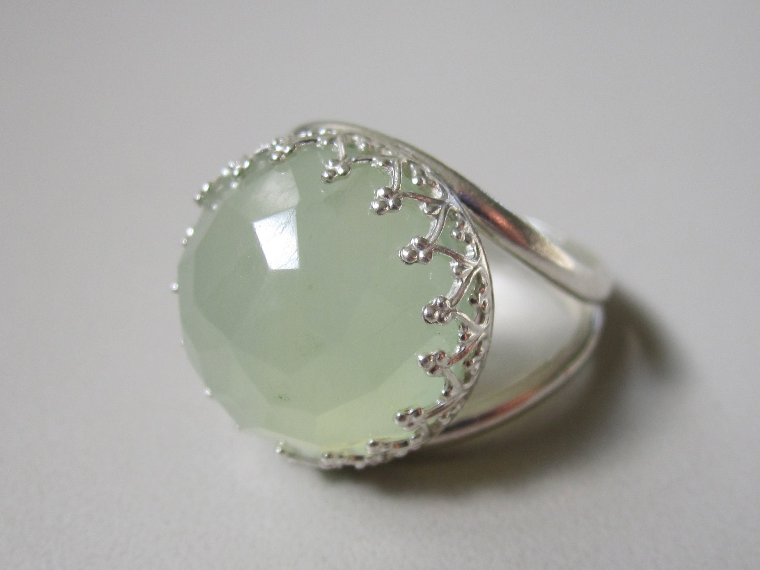 Items similar to Jade ring, Sterling silver ring, silver cocktail ring