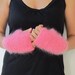 candy pink fluffy mittens hand knit salmon pink arm warmers mittens fingerless gloves mohair fuzzy fluffy soft warm romantic winter