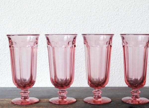 Vintage Pink Drinking Glasses 1