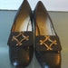 Vintage Black Faux Croc Socialites Shoes Size 8.5AA
