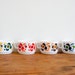 RESERVED vintage french arcopal cups in bright 1970's flower pattern, set of four