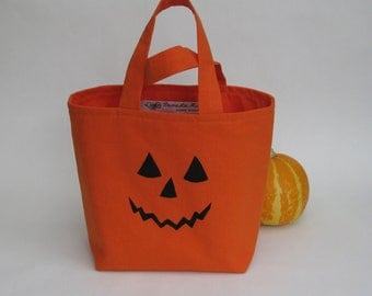 Halloween trick or treat bag jack-o-lantern - orange black