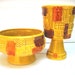 Modern mid century planter retro yellow orange mod planters