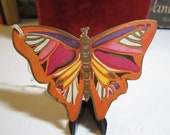 Gorgeous art deco 1920's-1930's die cut bridge tally card of a butterfly unused henderson line