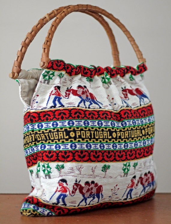 1980s Portugal Handbag / 80s Bag / Sewing Bag // The Global