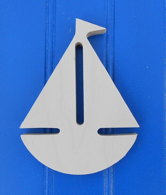 Shapes Unpainted Wooden Wall Hanging Room Decor Kids Crafts Sailboat 