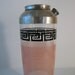 Vintage Glass Drink Shaker in Pink and Black - Art Deco Pattern Drink Shaker