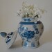 Vintage Asian Ceramic Blue and White Chinoiserie Ginger Jar