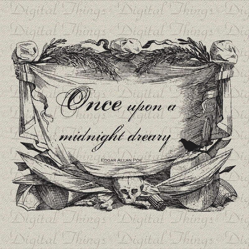 Halloween Edgar Allan Poe The Raven Bird Poem Printable