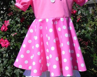 Minnie Mouse Costume. Custom made for children. Toddler to size 8