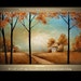 ORIGINAL Signed Modern Oil Abstract Landscape Painting on Canvas Home from P. Nizamas