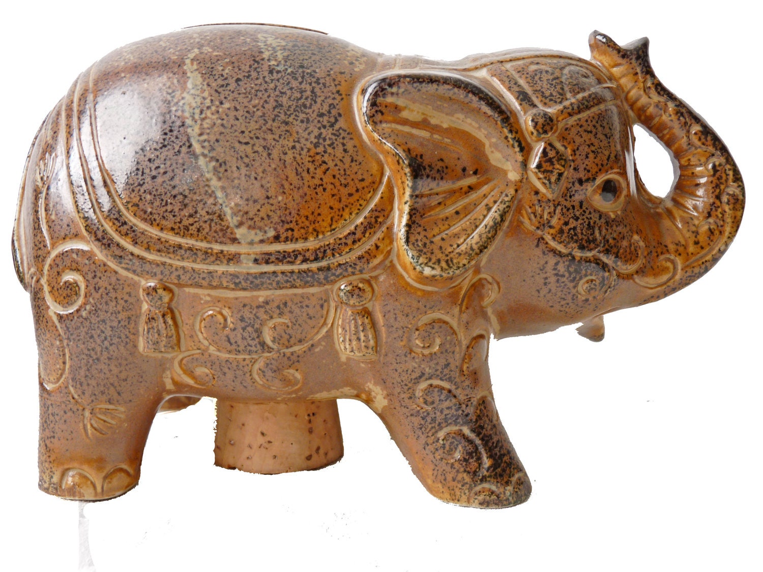 lucky ceramic indian ELEPHANT piggy bank in by JeezumCrowVintage