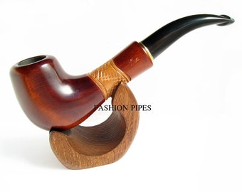 SET POT Wooden Pipe Leather Holder Tobacco by FashionPipes