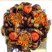 Fall Mesh Wreath Pumpkins Flowers