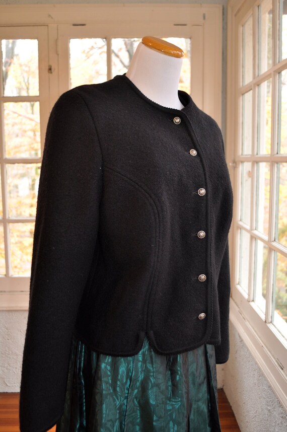 Vintage Geiger Black Boiled Wool Jacket A Preppie Classic