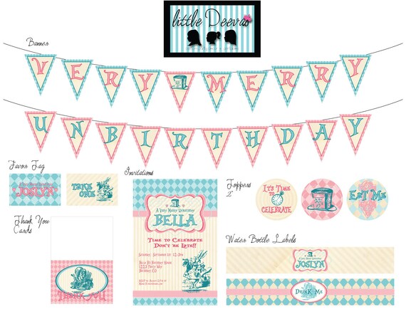 Items similar to Very Merry Unbirthday Invitation/Printable Package on Etsy