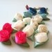 16 Fabric Flowers Colors Hot Pink-Off White-Blue-Mint-Mauve